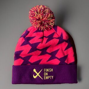 Nike "Finish On Empty" Pink Purple Neon Bright Ski Knit Beanie Hat Adult Size